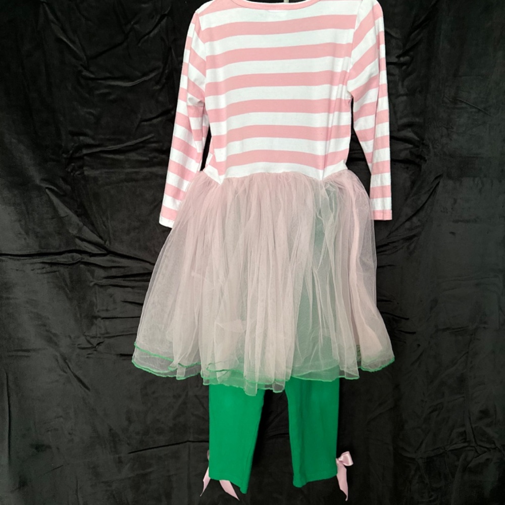 Mia Belle Girls, 2 piece Shamrock sparkle tutu tunic and green leggings size XL - Picture 5 of 6